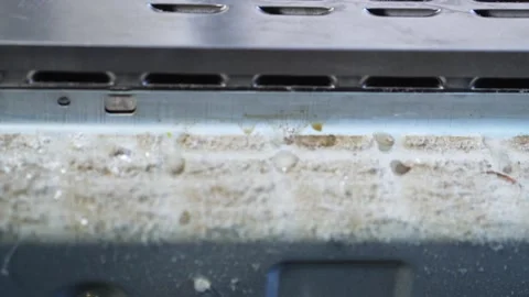 Dirty microwave lid, closeup Stock Footage 149038133