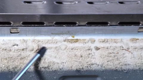 Dirty microwave lid, closeup Stock Footage 149038219