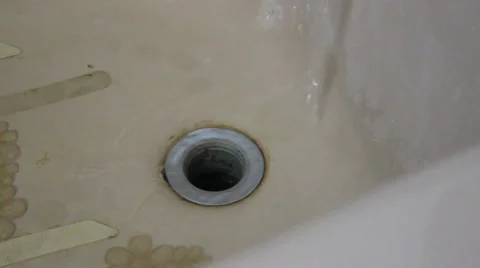 Dirty Old Bath Tub Drain With Water Running Down (32) Видео 24757809