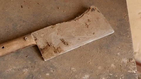 Dirty old cleaver Stock Footage 88918768