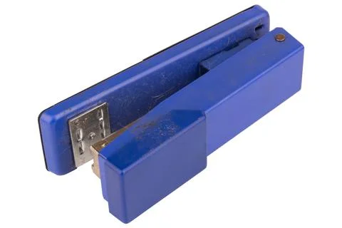 Dirty old stapler on white background Stock Photos