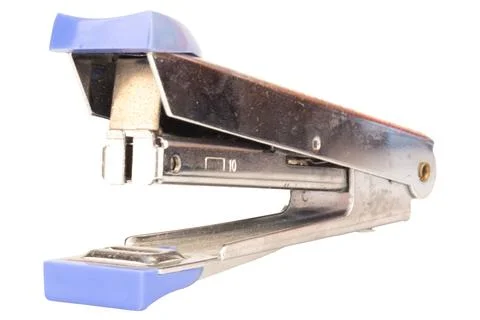 Dirty old stapler on white background Stock Photos