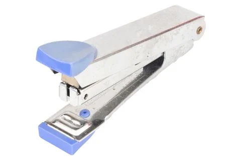 Dirty old stapler on white background Stock Photos
