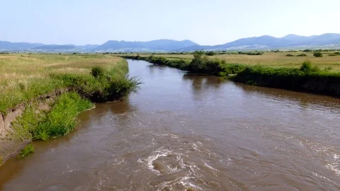 Dirty Olt river after a couple of heavy rainstorms Stock Footage 90979321