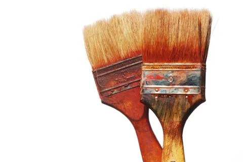 Dirty paintbrushes Stock Photos
