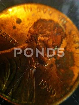 Dirty Penny Macro Stock Photos