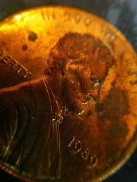 Dirty Penny Macro Stock Photos