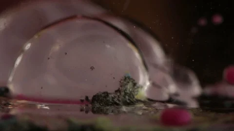 Dirty Pink Bubble Stock Footage 75562078