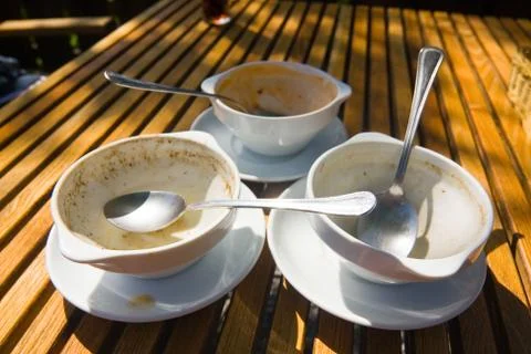 Dirty plates 스톡 사진
