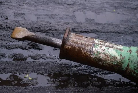 Dirty Pneumatic Drill 스톡 사진