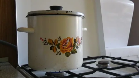 Dirty Pot On the Stove Stock Footage 42564137