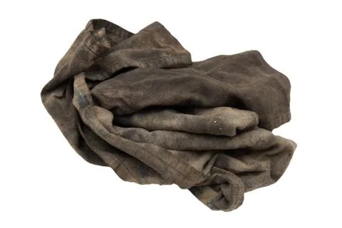 Dirty rag on a white background Stock Photos