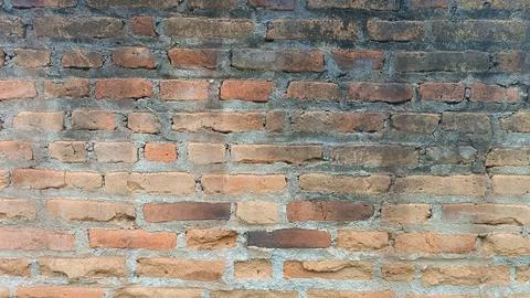 Dirty Red Bricks Wall Texture Stock Photos