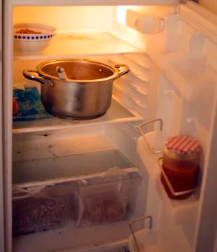 Dirty refrigerator Stock-Fotos