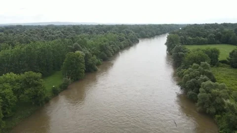 Dirty river drone shot. Stock Footage 172136147