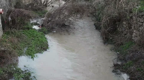 Dirty river Stock Footage 25429419