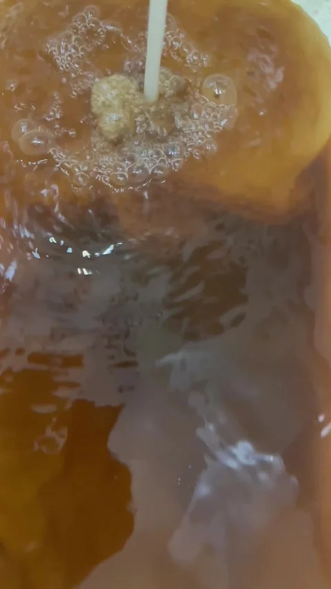 Dirty rusty brown drinking water of bad quality flows from bath room tap Stock Footage 280880329