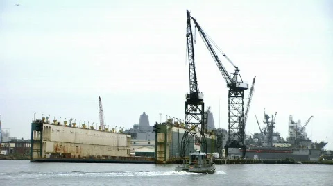 Dirty shipyard Stock Footage 377170