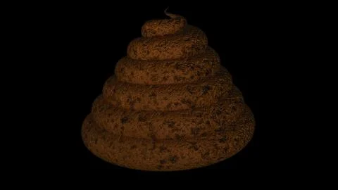 Dirty shit icon on black background, 3d excrement computer generation 스톡 일러스트