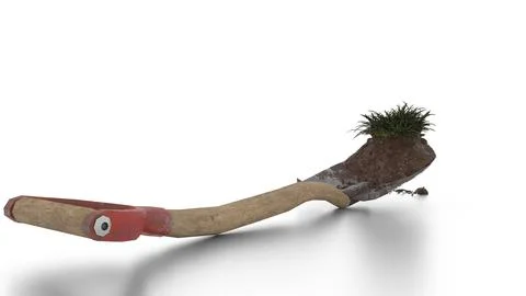 Dirty shovel on white background Illustration