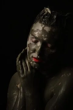 Dirty smeared make up Фото
