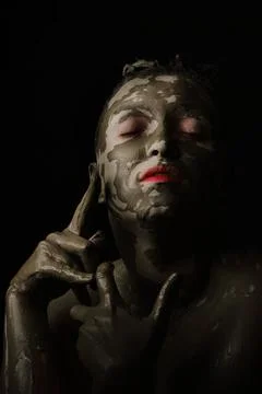 Dirty smeared make up Stock Photos