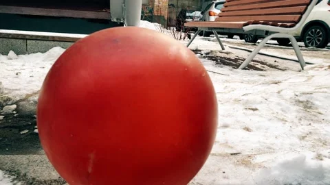 Dirty snow in the yard Stock Footage 148128247