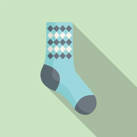 Dirty sock icon flat vector. Sport wool item Illustrazione stock