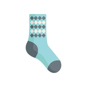 Dirty sock icon flat vector. Sport wool item Illustrazione stock