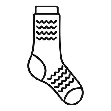 Dirty sock icon outline vector. Sport wool item Illustrazione stock
