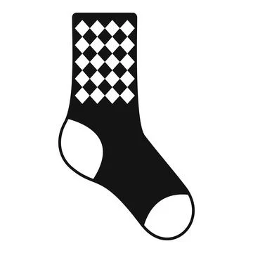 Dirty sock icon simple . Sport wool item Illustrazione stock