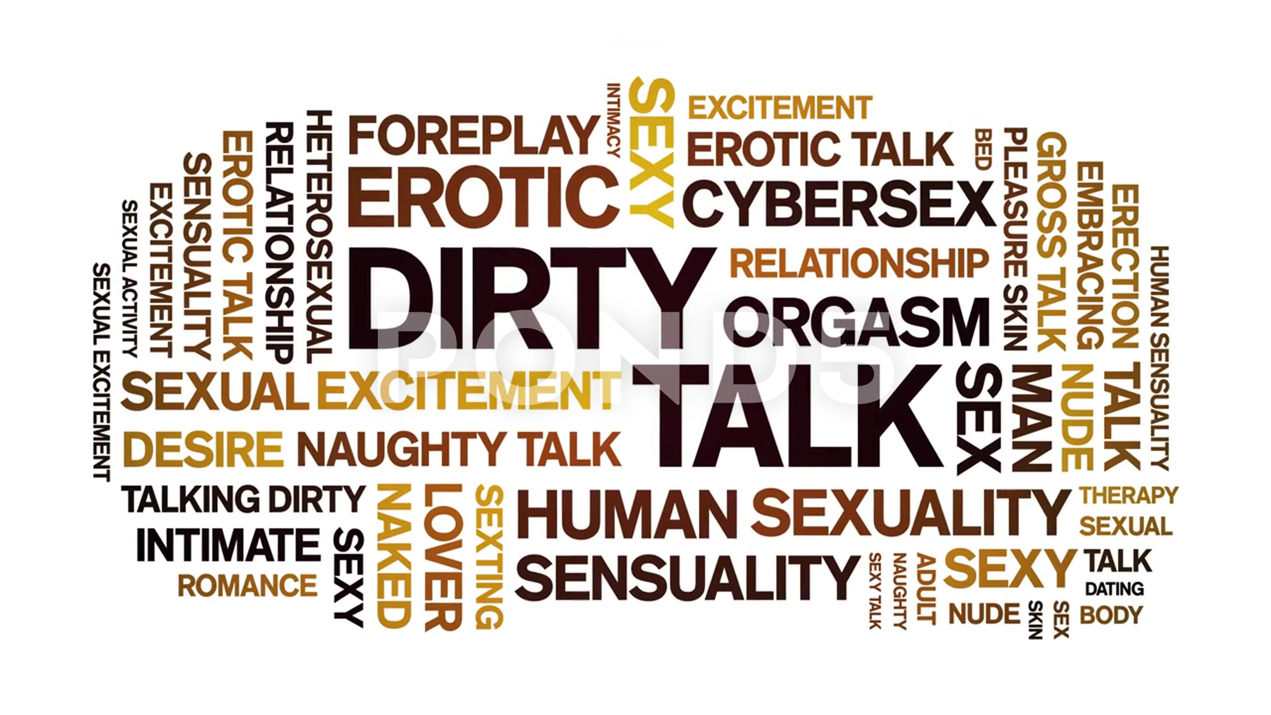 Dirty Talk animated word cloud,animation text kinetic typography seamless  loop.