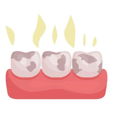 Dirty teeth showing sensitive symptom burning sensation Stockillustratie