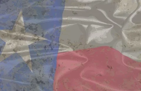 Dirty Texas State Silk Flag Illustrazione stock