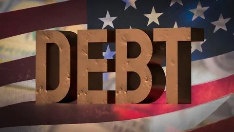 The dirty text on Usa flag Background for Business concept 3d rendering Stock Illustration
