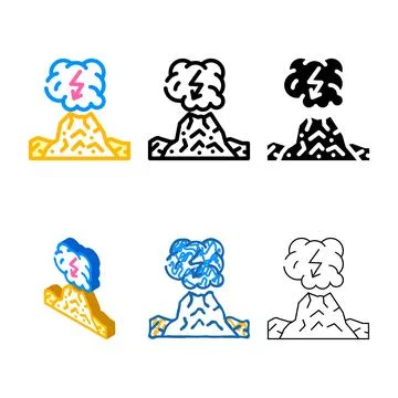 Dirty thunderstorm color icon vector looks color Illustrazione stock