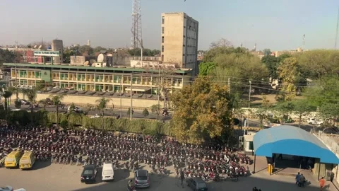 Dirty traffic making rush on roads in Lahore Pakistan on March 18, 2024 Stock Footage 269223034