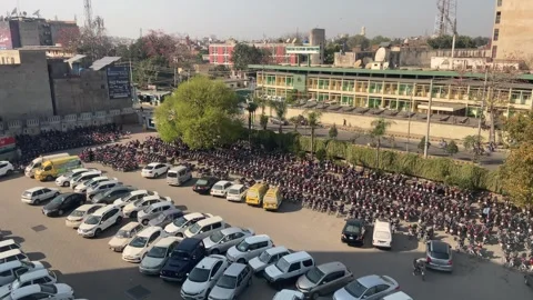 Dirty traffic making rush on roads in Lahore Pakistan on March 18, 2024 Stock-Footage 269223535