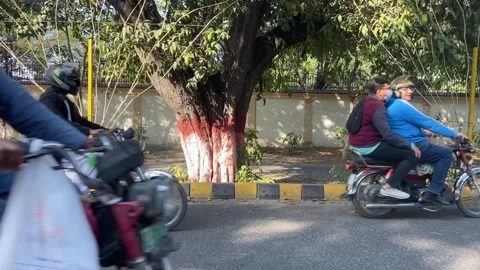 Dirty traffic making rush on roads in Lahore Pakistan on March 18, 2024 Stock Footage 269253488