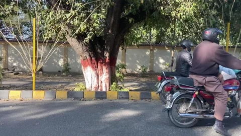Dirty traffic making rush on roads in Lahore Pakistan on March 18, 2024 Stock Footage 269253727