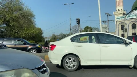 Dirty traffic making rush on roads in Lahore Pakistan on March 18, 2024 Video stock 269257501