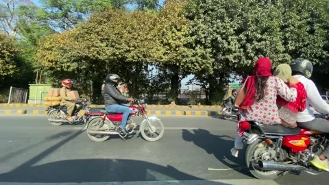 Dirty traffic making rush on roads in Lahore Pakistan on March 18, 2024 Video stock 269269910