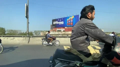 Dirty traffic making rush on roads in Lahore Pakistan on March 18, 2024 Stock Footage 269826104