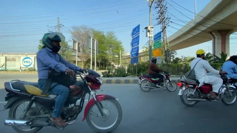 Dirty traffic making rush on roads in Lahore Pakistan on March 18, 2024 Stock Footage 269830935