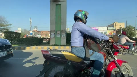 Dirty traffic making rush on roads in Lahore Pakistan on March 18, 2024 Stock Footage 269831277