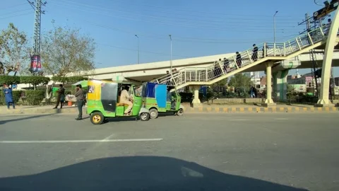 Dirty traffic making rush on roads in Lahore Pakistan on March 18, 2024 Stock Footage 269831296