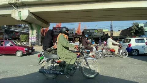 Dirty traffic making rush on roads in Lahore Pakistan on March 18, 2024 Video stock 269831635