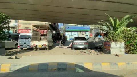 Dirty traffic making rush on roads in Lahore Pakistan on March 18, 2024 Video stock 269832235