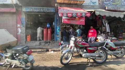 Dirty traffic making rush on roads in Lahore Pakistan on March 18, 2024 Stock Footage 269833752