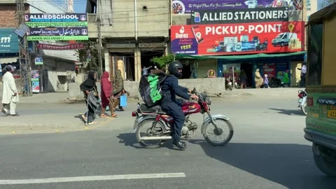 Dirty traffic making rush on roads in Lahore Pakistan on March 18, 2024 Video stock 269835047